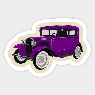 Classic car 1931 cartoon illustration Sticker